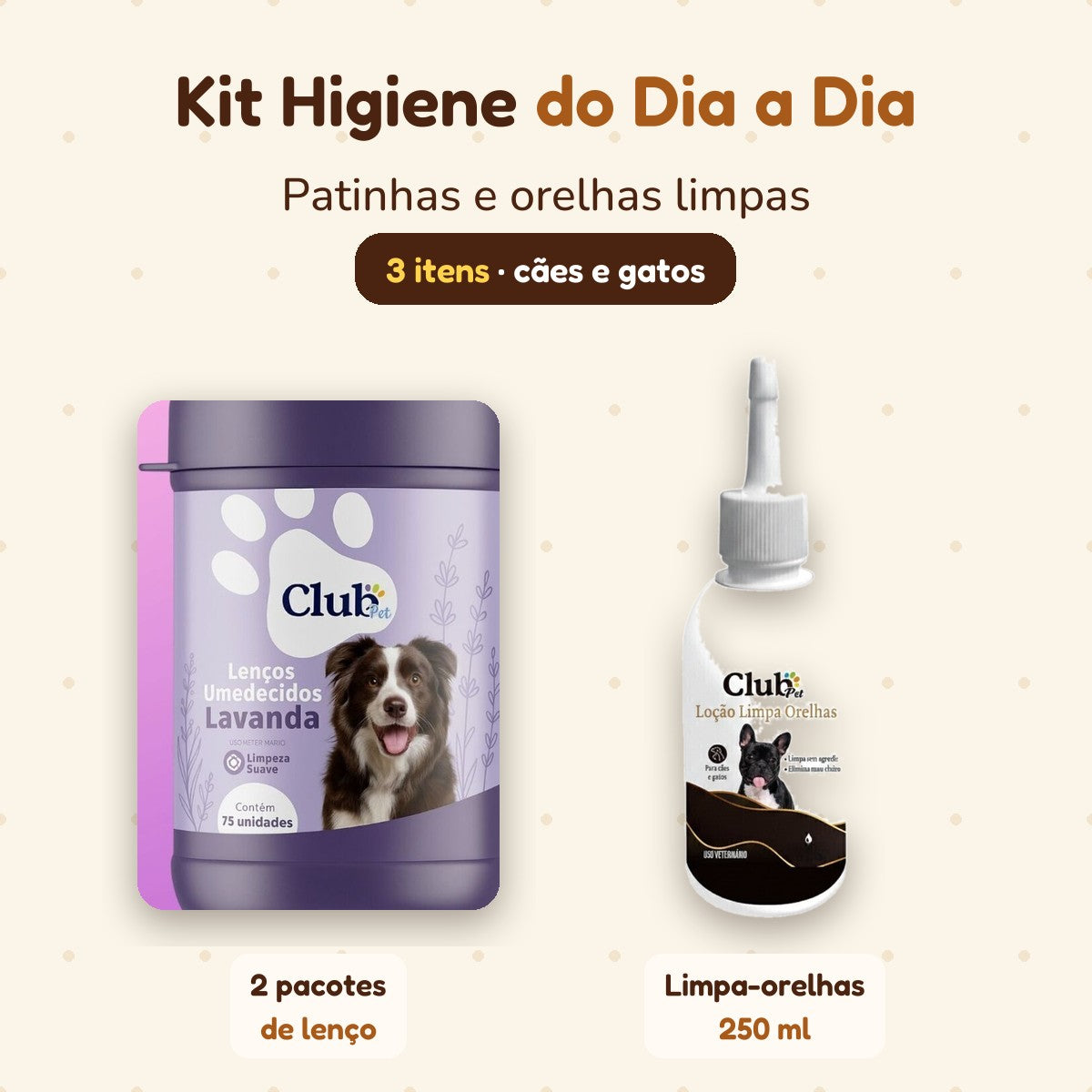 Kit Higiene do Dia a Dia: lenços umedecidos e limpa-orelhas