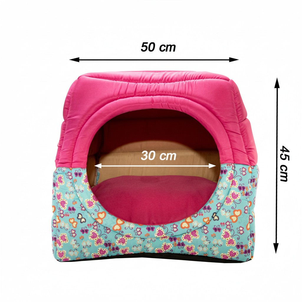 Toca Iglu Pet Confortável – Rosa Borboleta