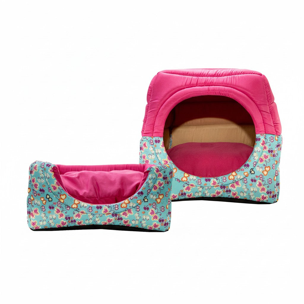 Toca Iglu Pet Confortável – Rosa Borboleta