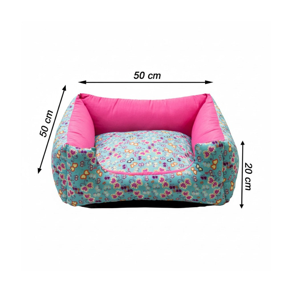Cama Quadrada Conforto – Rosa Borboleta
