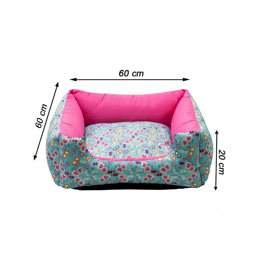 Cama Quadrada Conforto – Rosa Borboleta