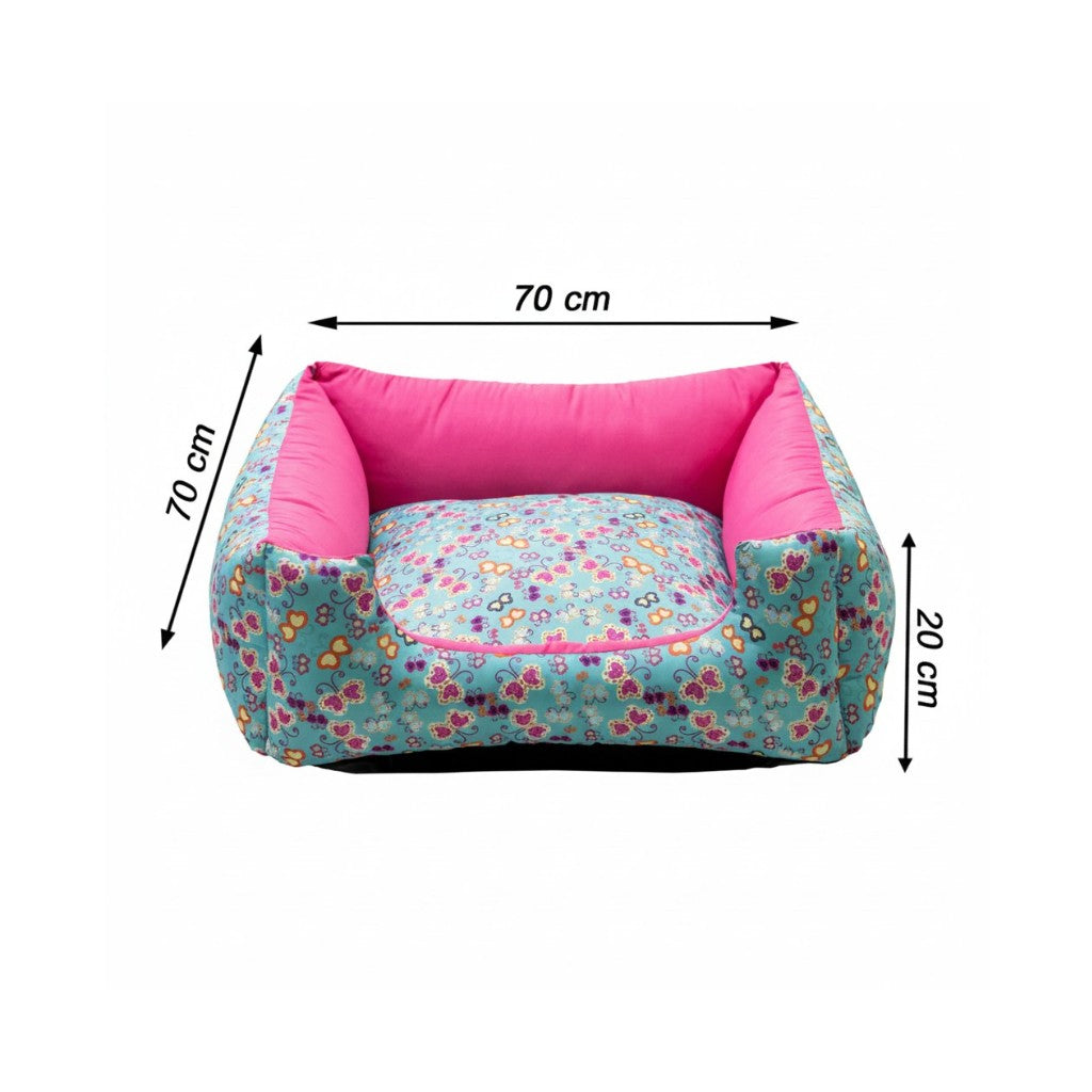 Cama Quadrada Conforto – Rosa Borboleta