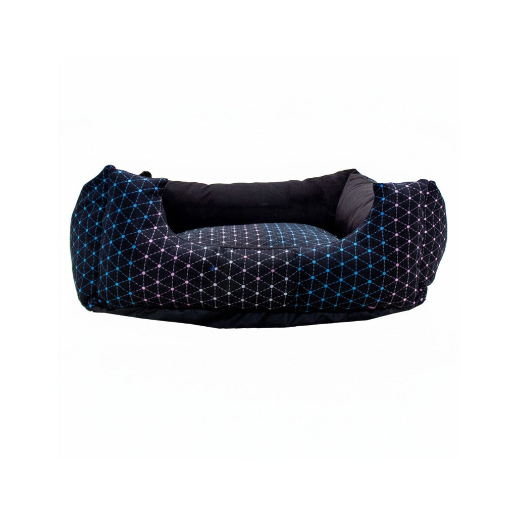Cama Quadrada Conforto – Preto com Bolinhas