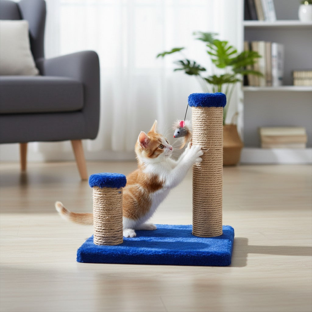 Arranhador para Gatos com 2 Postes de Sisal