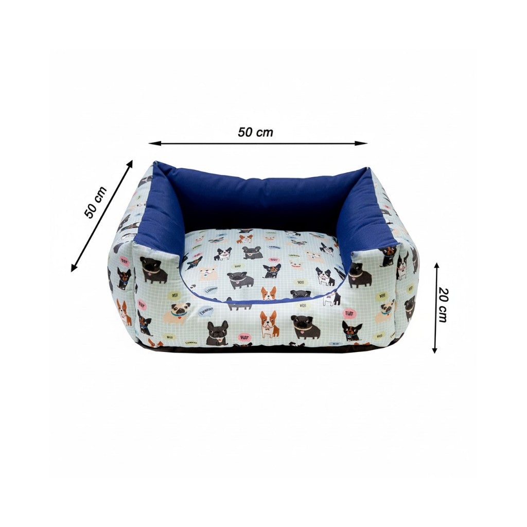 Cama Quadrada Impermeável – Azul