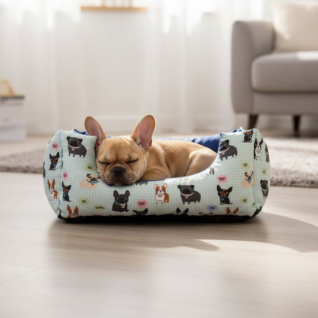Cama Quadrada Impermeável – Azul