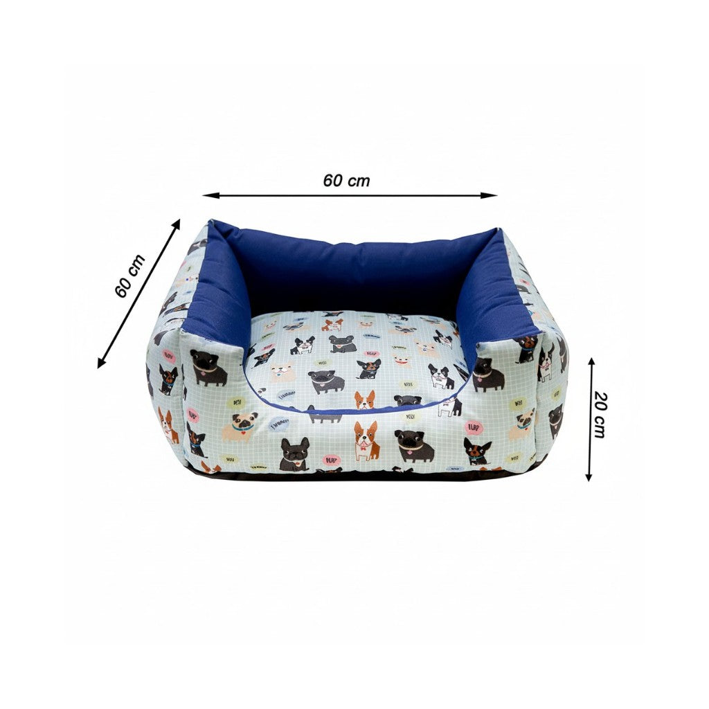 Cama Quadrada Impermeável – Azul