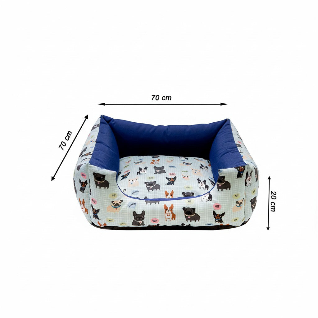 Cama Quadrada Impermeável – Azul